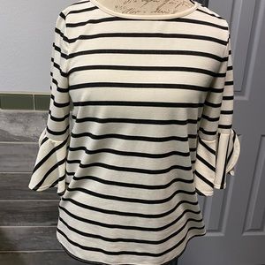 Max Studio Striped Bell Sleeve Tee